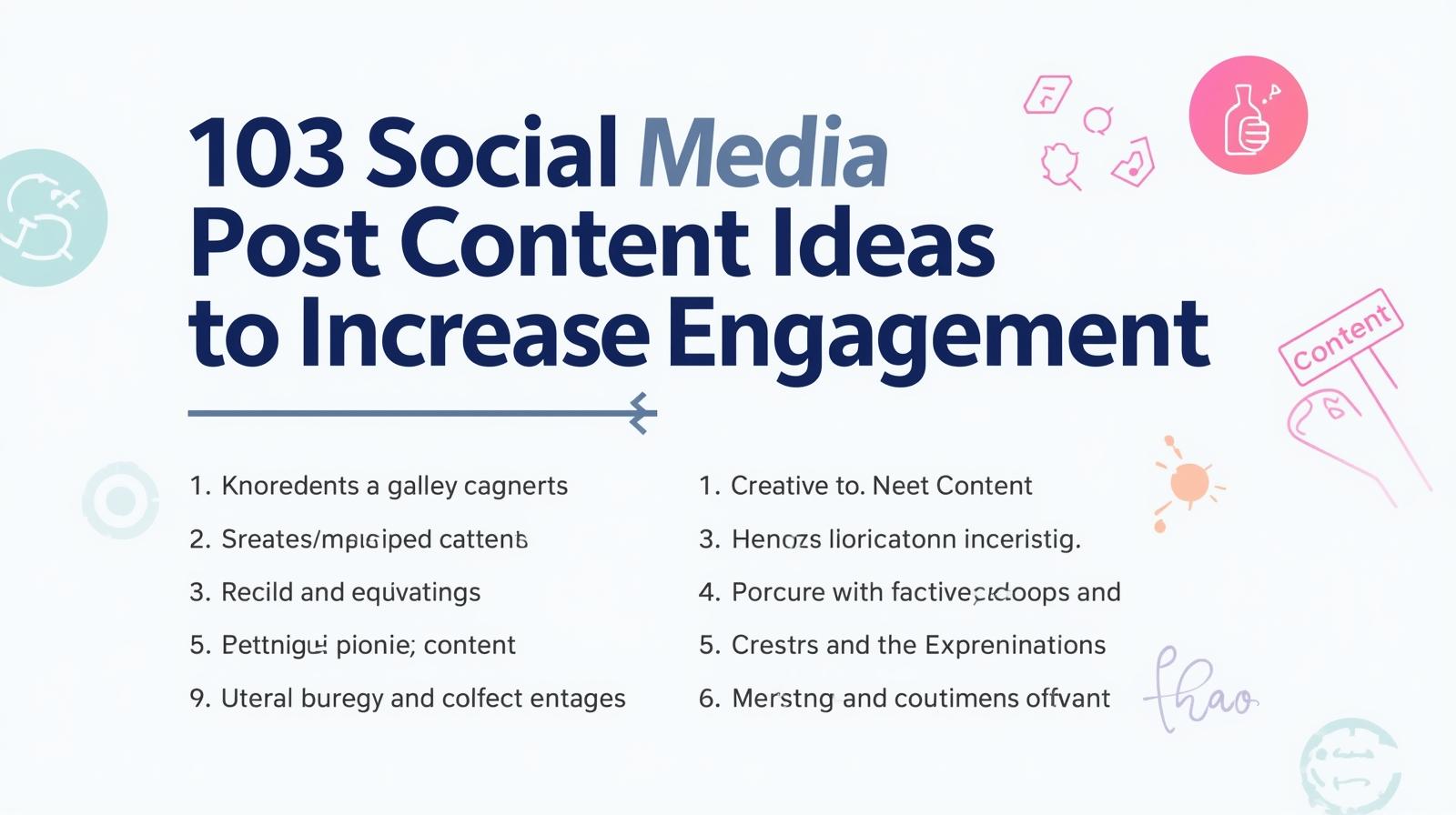 103 Social Media Post Content Ideas to Increase Engagement, simple and clear